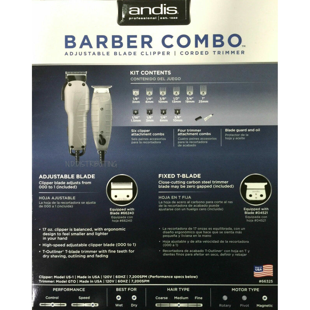 Andis Barber Clipper & Trimmer (Combo)