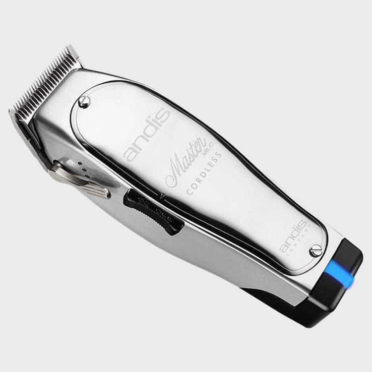 Andis Professional Master Cordless Lithium Ion Adjustable Blade Hair Clipper, Silver (12470)