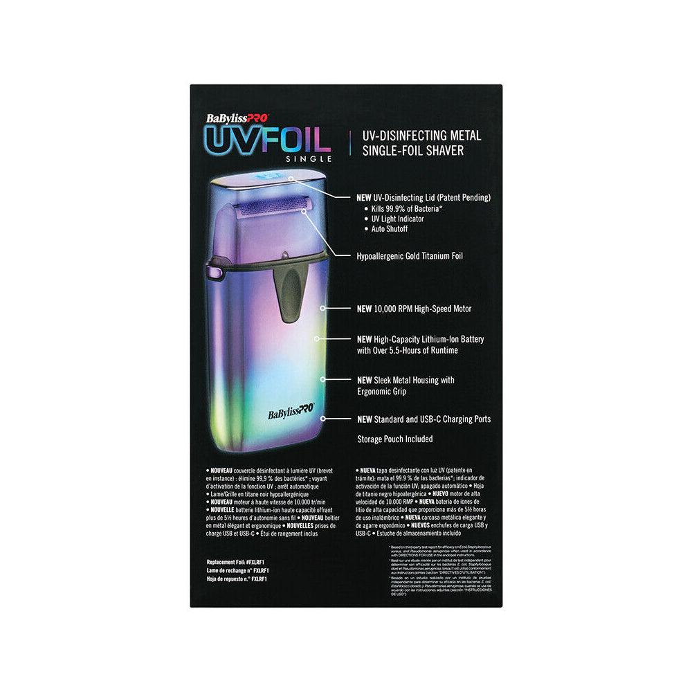 Babyliss Pro UV Disinfecting Single Foil Shaver - Iridescent