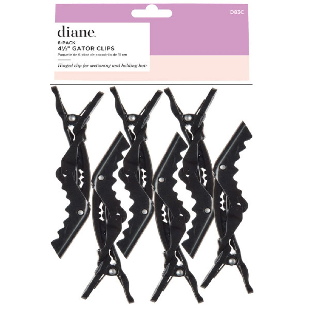 Diane Gator Clips 4-1/2" Black - 6 Pack