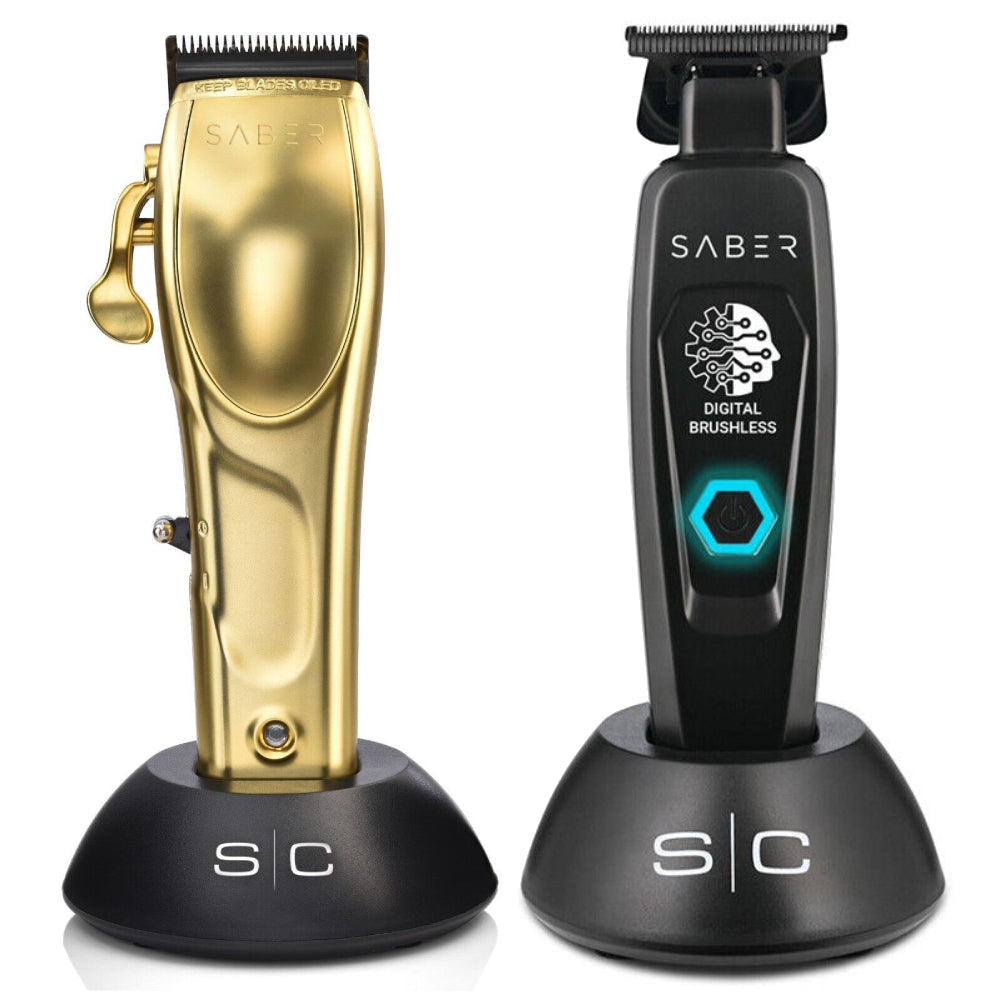 StyleCraft Saber Cordless Clipper + StyleCraft Black Saber Trimmer (Combo)