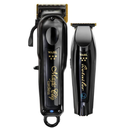 Wahl 5-Star Black/Gold Cordless Barber Combo – Cordless Magic Clip & Cordless Detailer #3025397